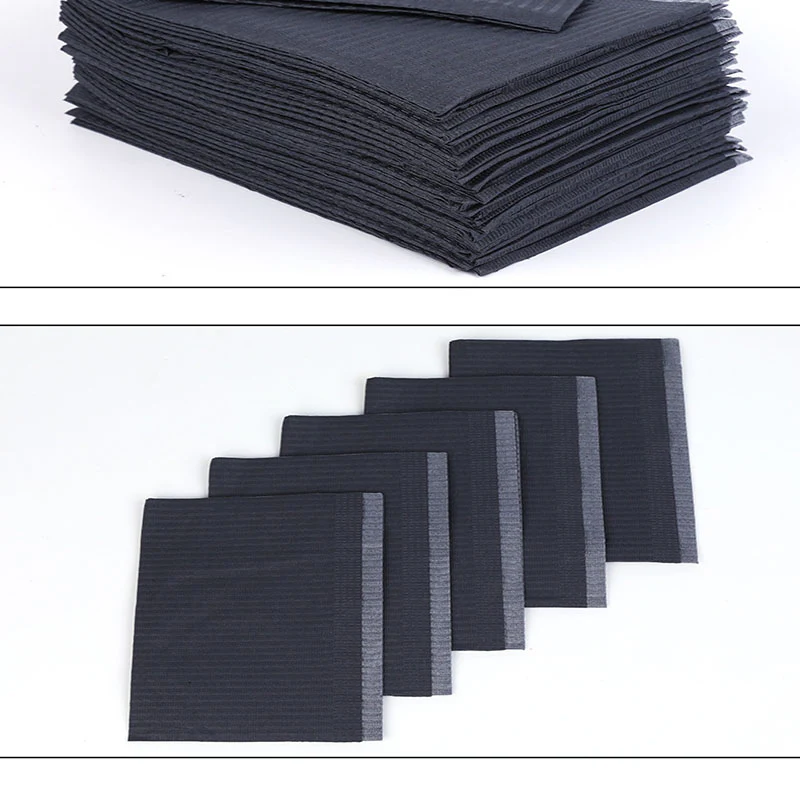 125PCS Disposable Nail Art Table Towels Mat 12.8" X 17.7" Waterproof 3 Ply Nail Art Mat Paper Sheet Clean Pads Tattooing Table Mat Nail Table Cover Tattoo Supplies (Black) - Image 5